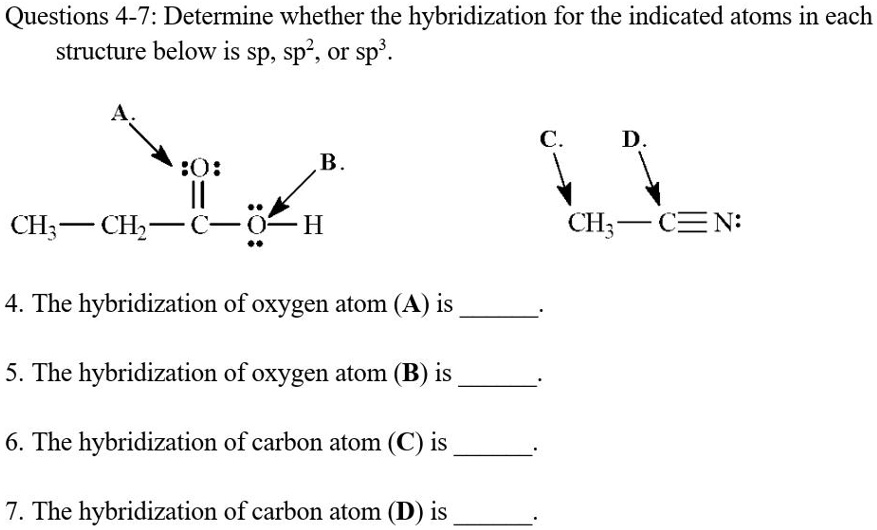 SOLVED Questions 4 7 Determine Whether The Hybridization For The