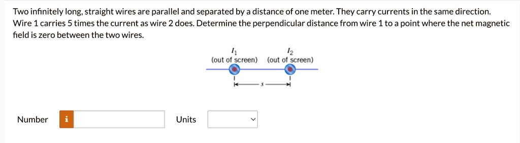 Solved Two Infinitely Long Straight Wires Are Parallel And Separated