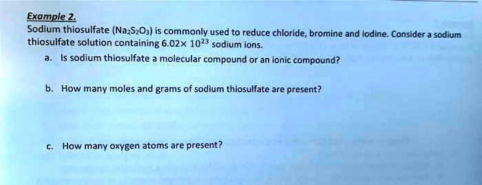 SOLVED Include Explanation Step By Step Solution Example2 Sodium