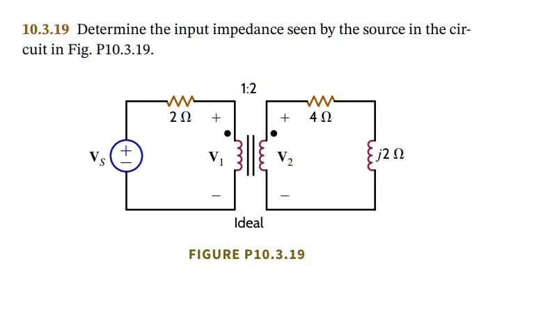 Solved Determine The Input Impedance Seen By The Source In The