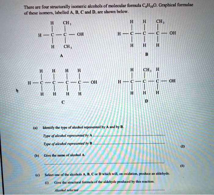 SOLVED There Are Four Structurally Isomeric Alcohols Of Molecular