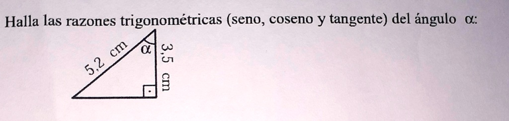 SOLVED halla las razones trigonométricas seno coseno y tangente del