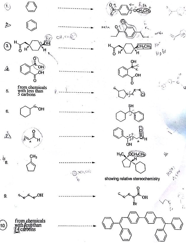 Solved Text Show Retrosynthesis And Synthesis For Each Problem Each