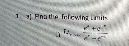 Solved Find The Following Limits