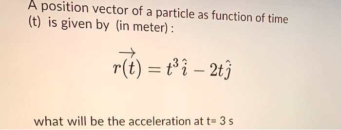 Position Vector Of A Particle As Function T Is Give SolvedLib