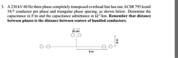 Solved A Kv Hz Three Phase Completely Transposed Overhead Line