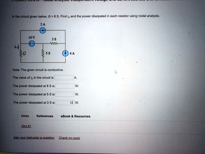 Solved In The Circuit Given Below G S Find Io And The Power