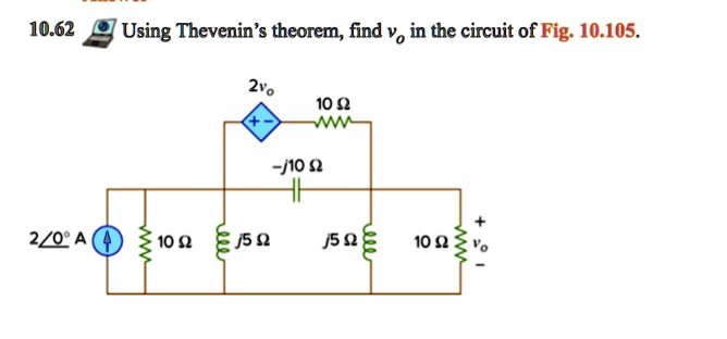 Solved Using Thevenin S Theorem Find V In The Circuit Of Fig