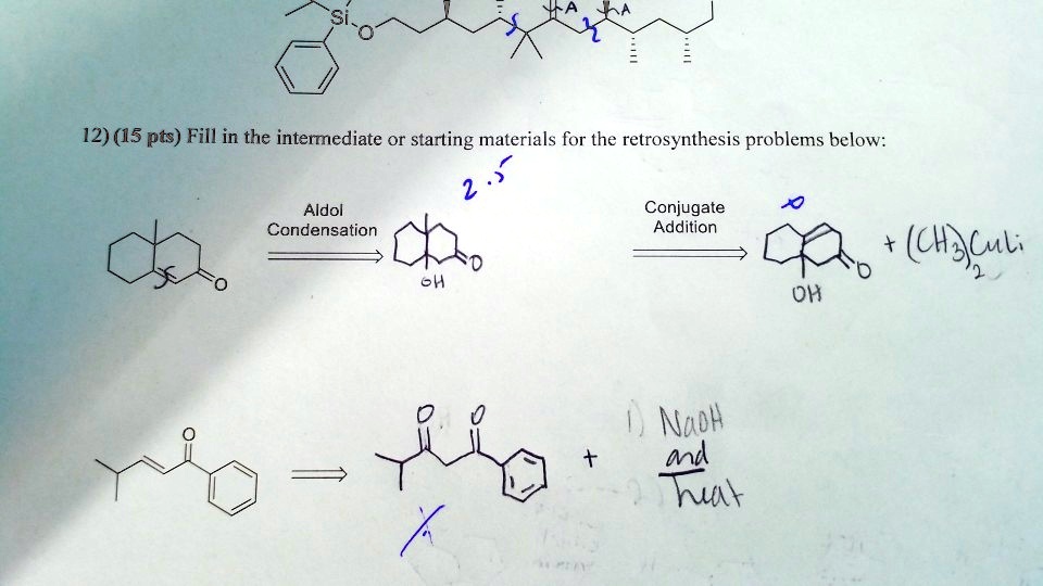 Solved Pts Fill In The Intermediate Or Starting Materials For