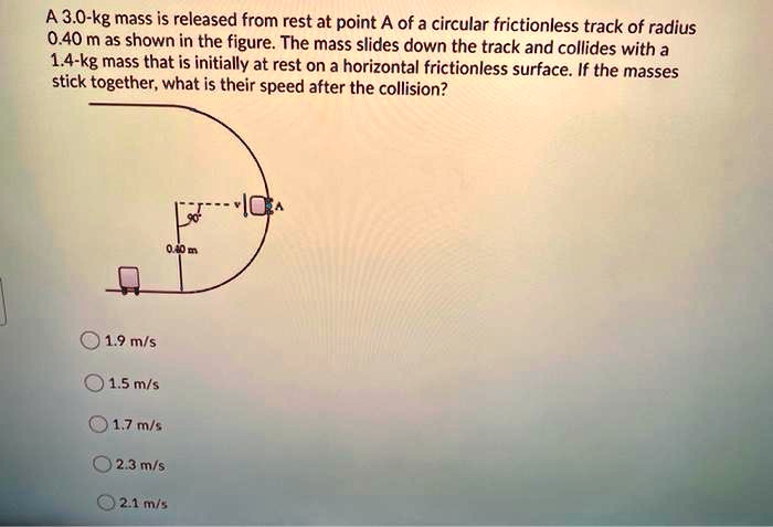 Solved A Kg Mass Is Released From Rest At Point A Of A Circular