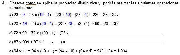 SOLVED Observa como se aplica la propiedad distributiva y podrás