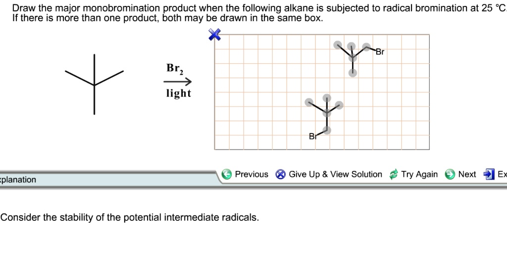 SOLVED Draw The Major Monobromination Product When The Following