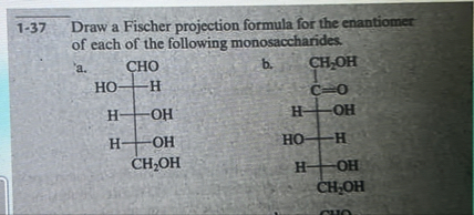 Solved Draw A Fischer Projection Formula For The Enantiomer Of