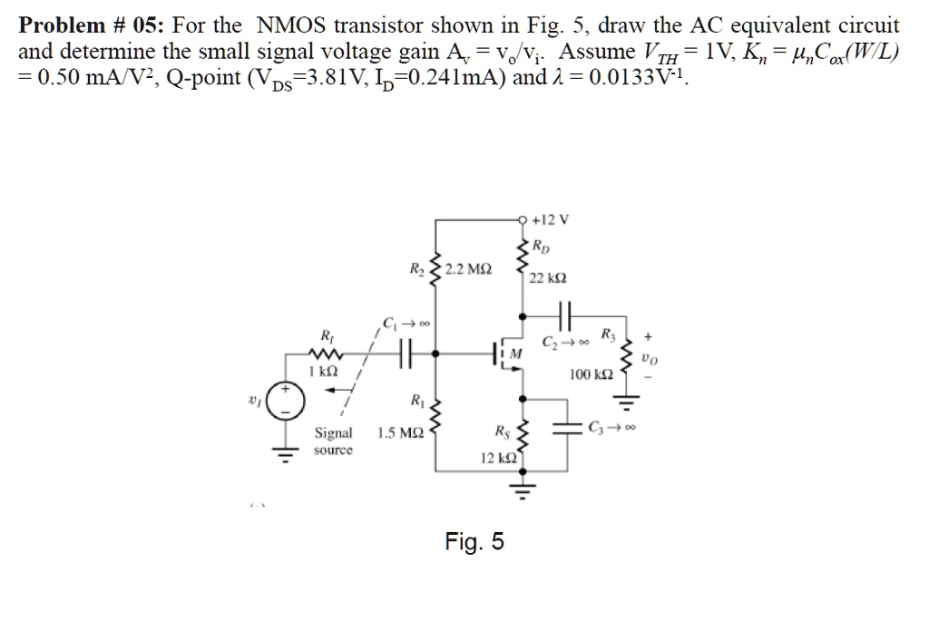 Solved Problem For The Nmos Transistor Shown In Fig Draw The