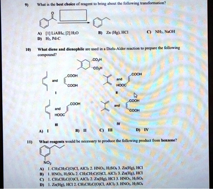 SOLVED What The Best Choice Of Reagent T0 Bring About The Following