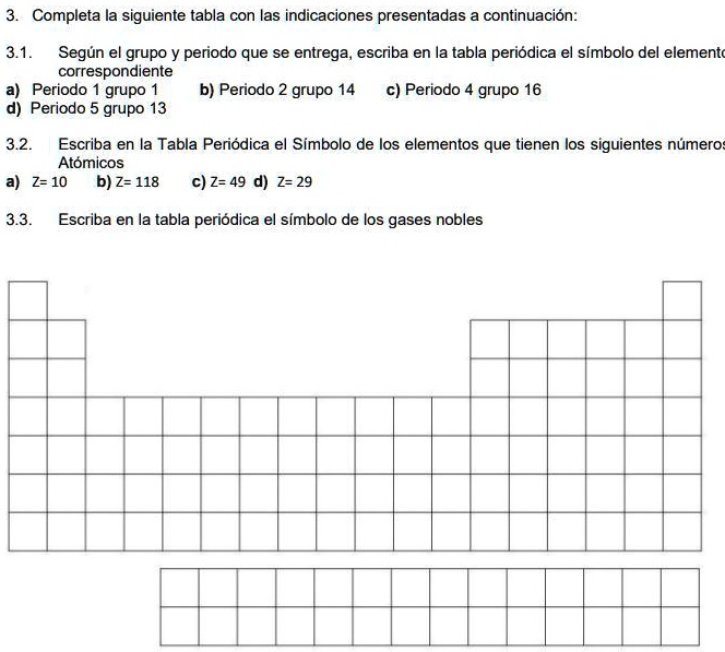 Solved Ayuda Con Esto Porfavor Completa La Siguiente Tabla Con Las