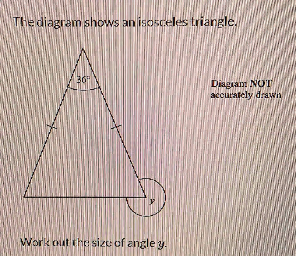 Solved The Diagram Shows An Isosceles Triangle Diagram Not Accurately