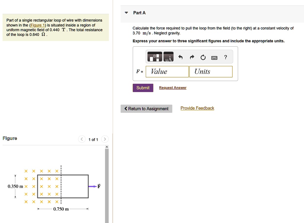 SOLVED Part Of A Single Rectangular Loop Of Wire With Dimensions Shown
