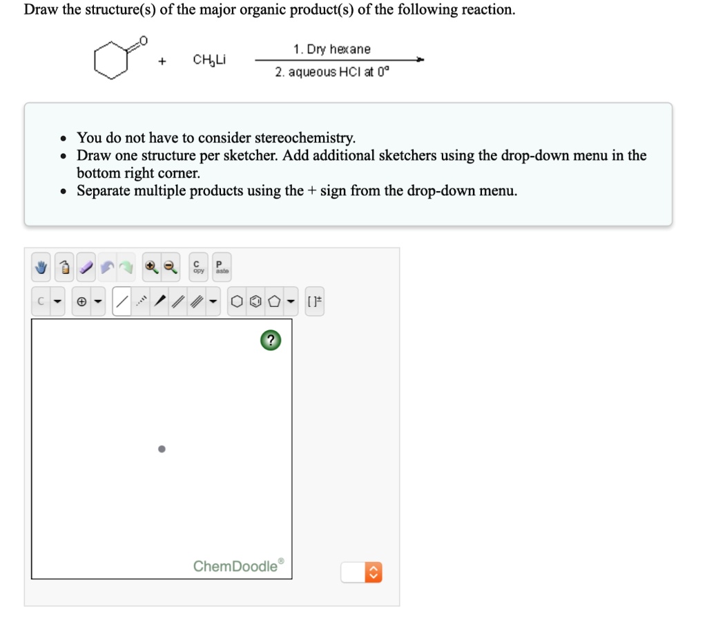 Solved Draw The Structure S Of The Major Organic Product S Of The