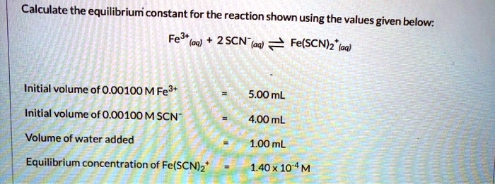 SOLVED Calculate The Equilibrium Constant For The Reaction Shown Using