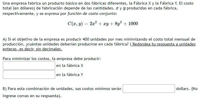 Solved Una Empresa Fabrica Un Producto B Sico En Dos F Bricas