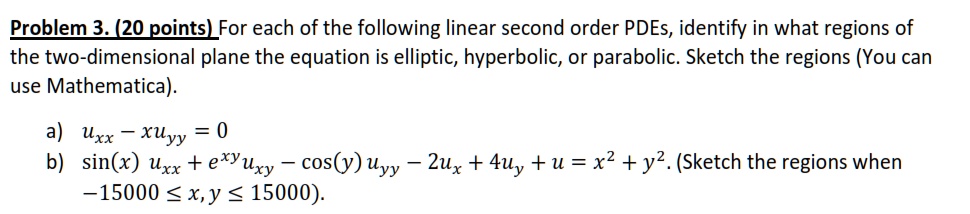 SOLVED Problem 3 2o Points For Each Of The Following Linear Second