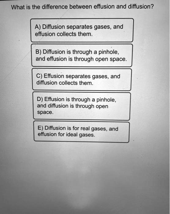 SOLVED What Is The Difference Between Effusion And Diffusion A