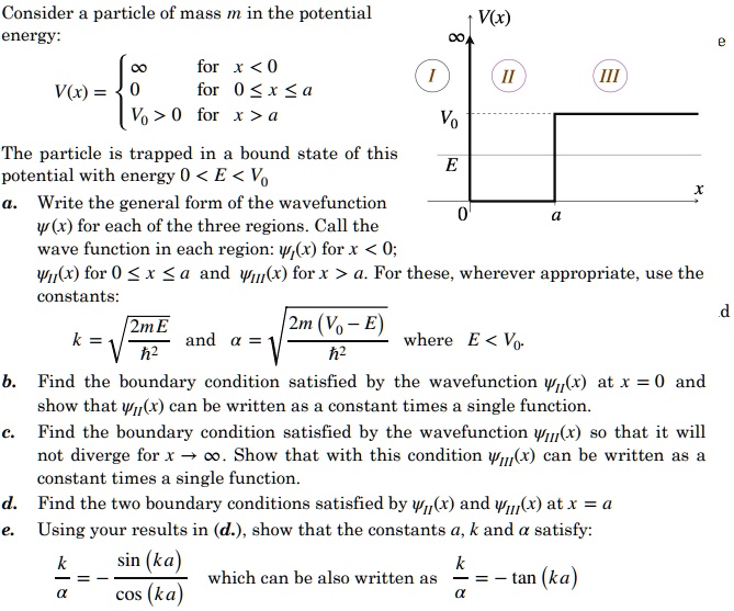 SOLVED Consider A Particle Of Mass M In The Potential Energy For X