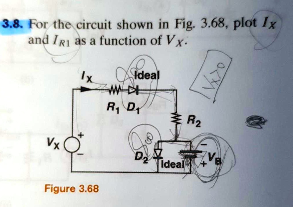 3 8 For The Circuit Shown In Fig 3 68 Plot Ix And IR1 As A Function