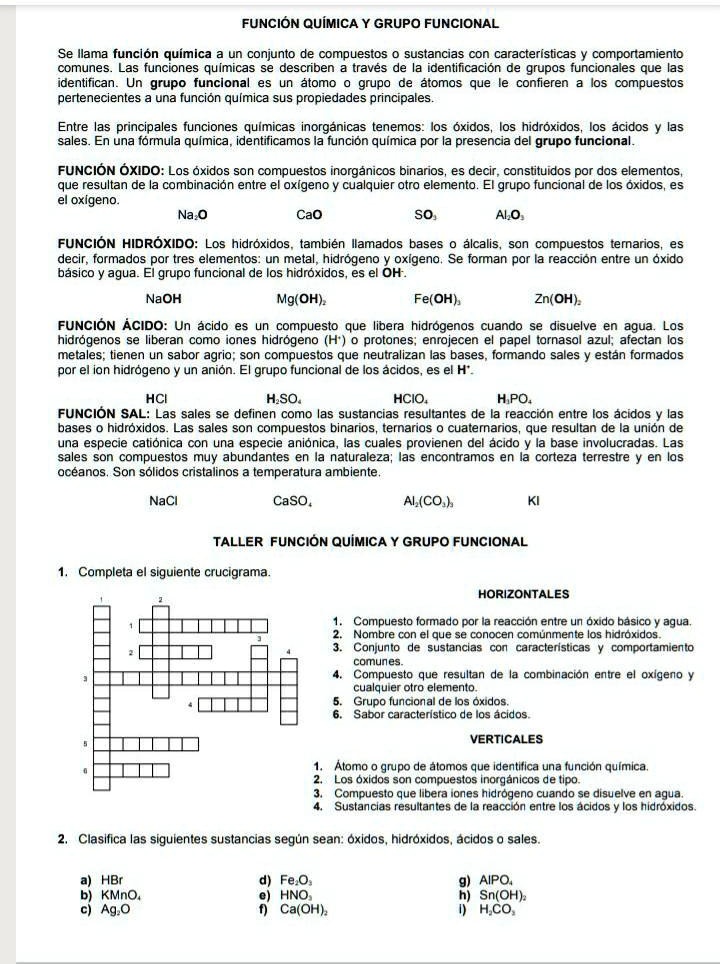 Solved Quien Me Ayuda Resolviendo Doy Corona Funci N Quimica Y Grupo