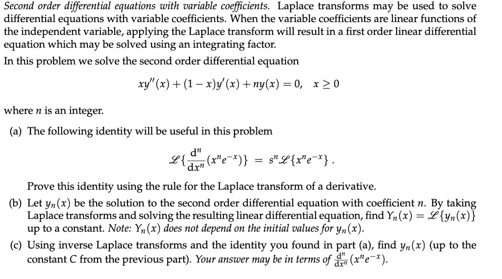 Solved Second Order Differential Equations With Variable Coefficients