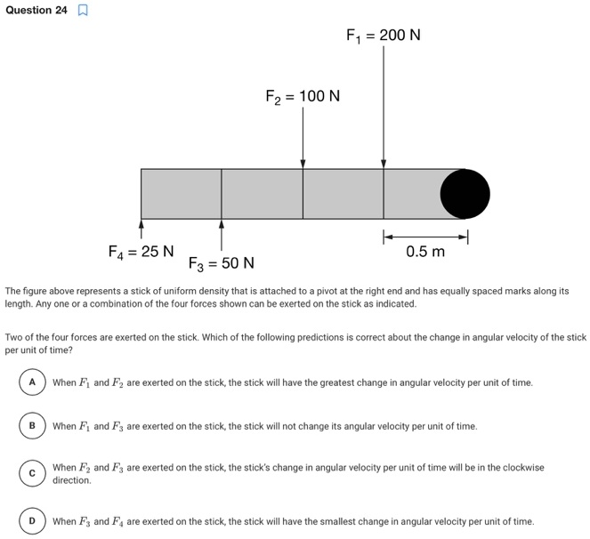 The Figure Above Represents A Stick Of Uniform Density That Is Attached