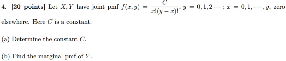 Solved Points Let X Y Have Joint Pmf F Z Y I