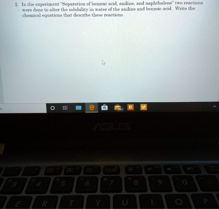 SOLVED In The Experiment Separation Of Benzoic Acid Aniline And