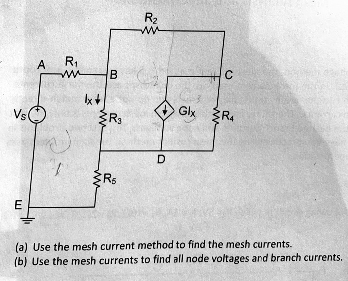 Solved R A R B C Xi Ra Vso Gix Zr D R E A Use The Mesh Current