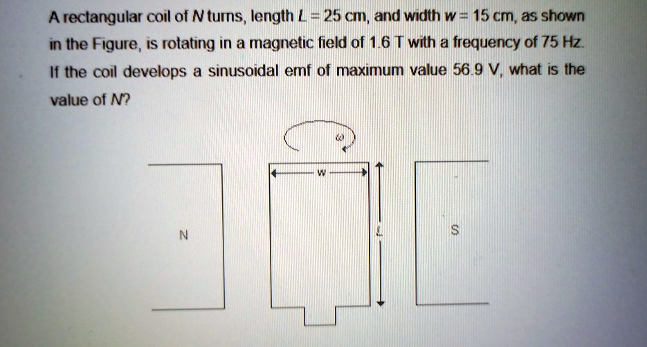 Solved A Rectangular Coil Of N Turns Length L Cm And Width W