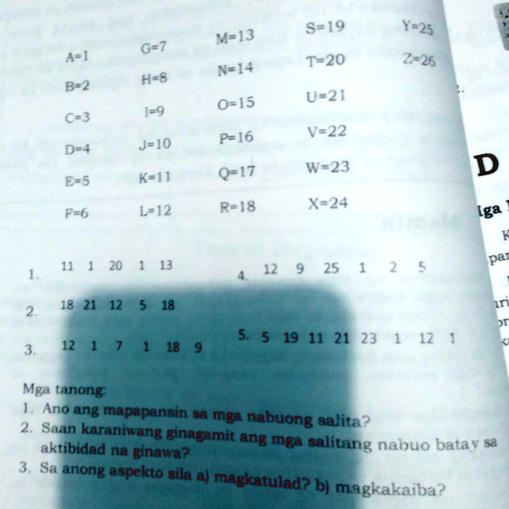 Solved Mga Tanong Ano Ang Mapapansin Sa Mga Nabuong Salita