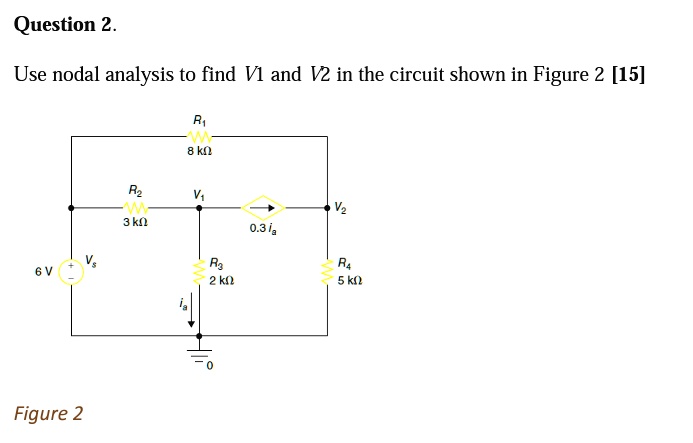 Question Use Nodal Analysis To Find V And V In The Circuit Shown In