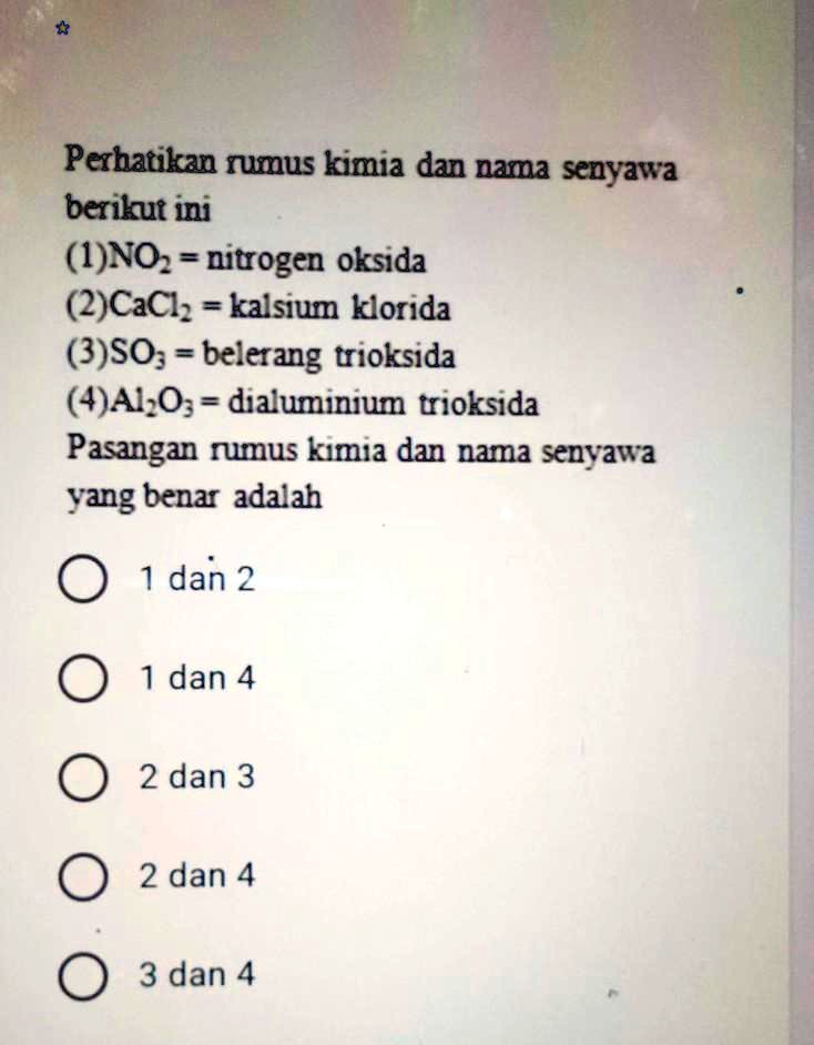 SOLVED Bantu Kak PlissSekarang Ya Perbatikan Numus Kimia Dan Nama