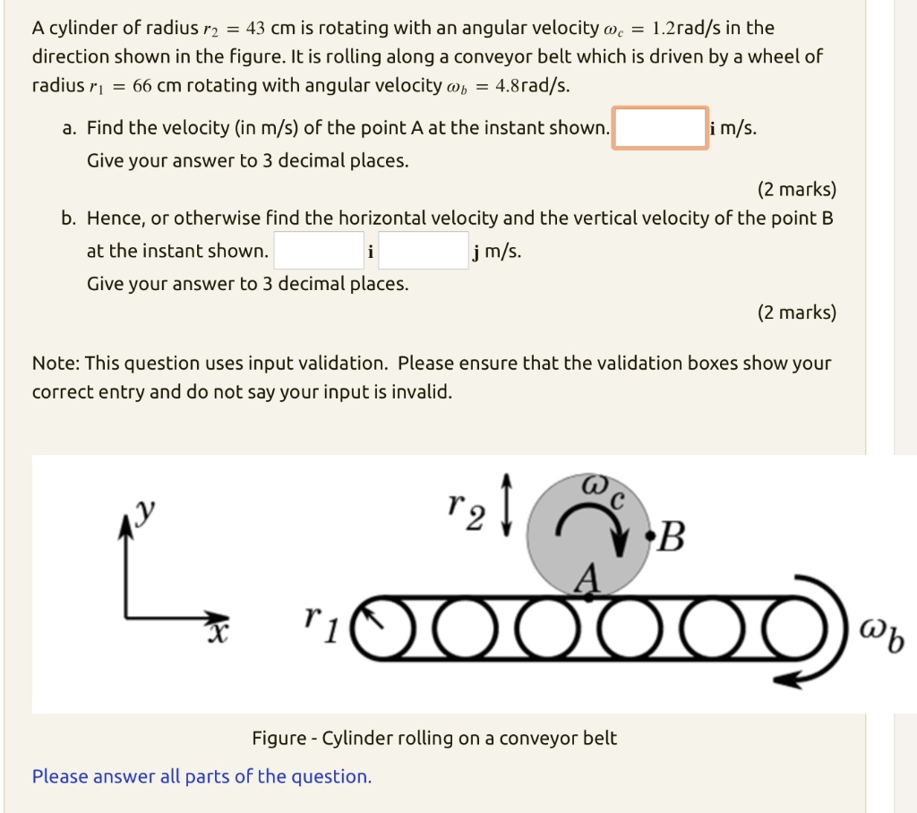 SOLVED A Cylinder Of Radius R2 43 Cm Is Rotating With An Angular