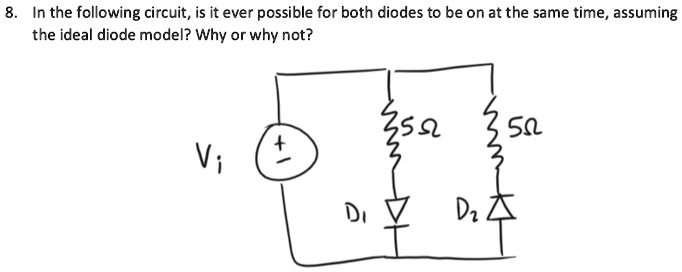 Solved In The Following Circuit Is It Ever Possible For Both Diodes To