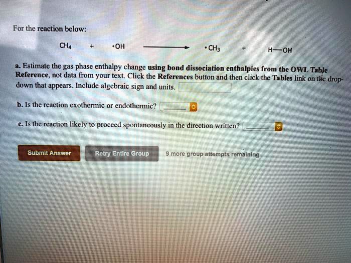 Solved For The Reaction Below Ch Oh Ch H O Estimate The Gas