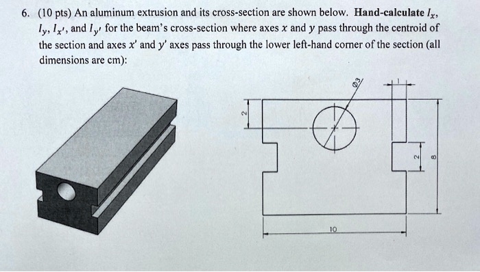 Solved Pts An Aluminum Extrusion And Its Cross Section Are Shown