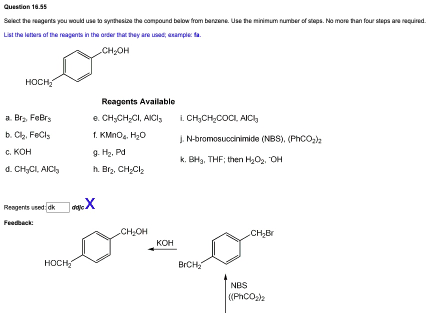 Solved Question Select The Reagents You Would Use To Synthesize