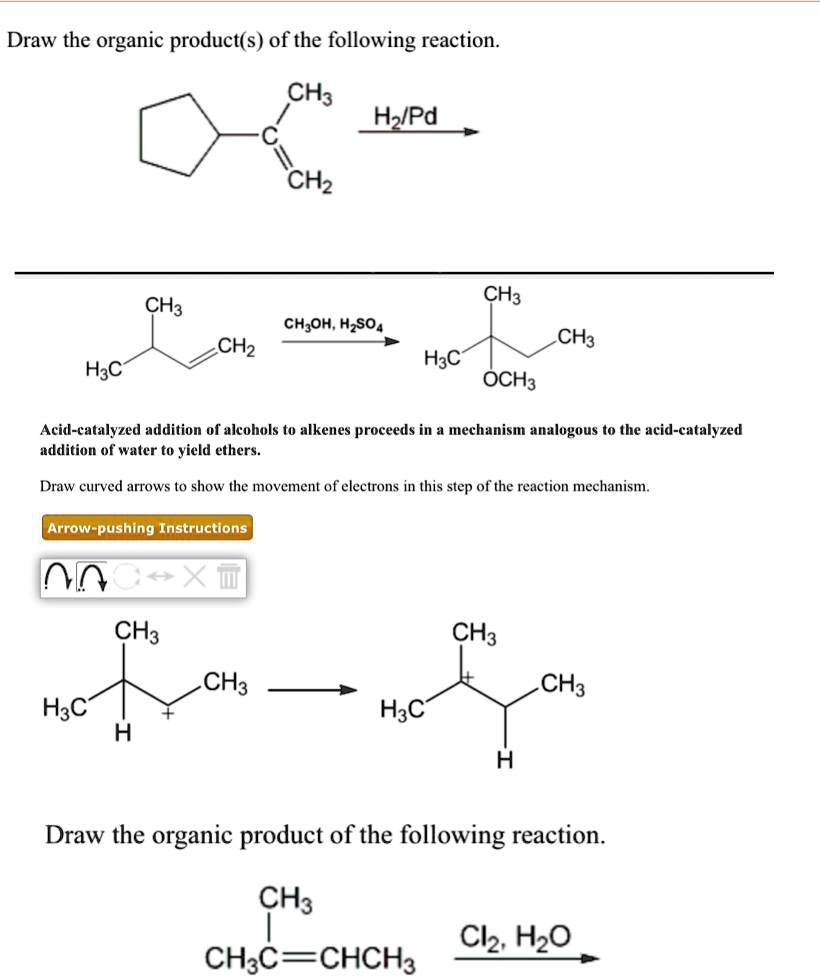 Solved Draw The Organic Product S Of The Following Reaction Ch Hzipd