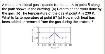 SOLVED Monatomic Ideal Gas Expands From Point To Point Along The Path