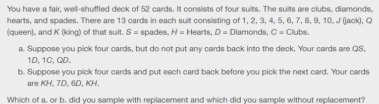 SOLVED You Have A Fair Well Shuffled Deck Of 52 Cards It Consists Of