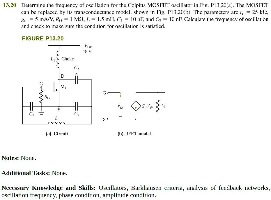 Solved Determine The Frequency Of Oscillation For The Colpitts