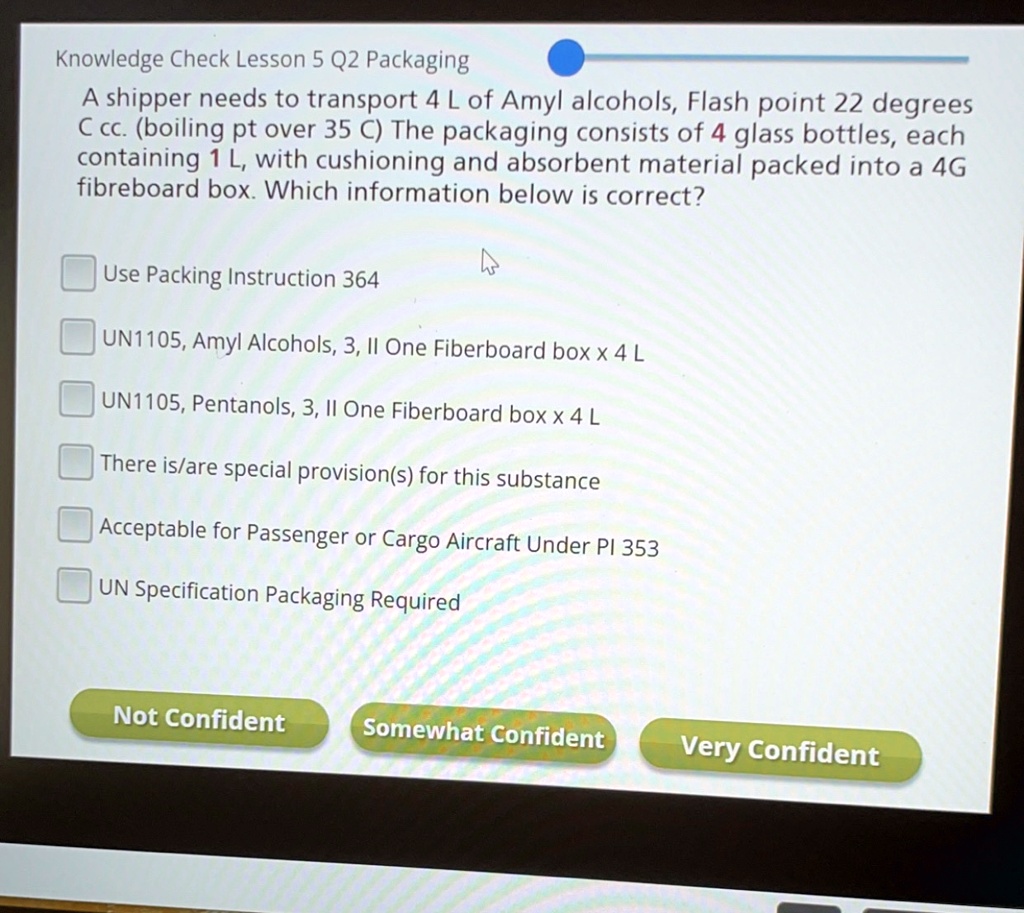 Knowledge Check Lesson Q Packaging A Shipper Needs To Transport L