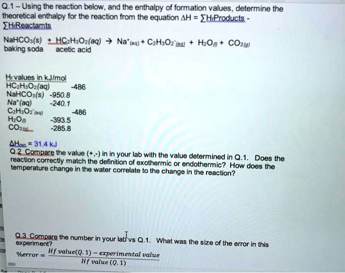 Solved Using The Reaction Below And The Enthalpy Of Formation